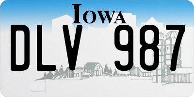 IA license plate DLV987