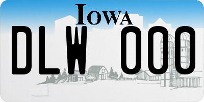 IA license plate DLW000