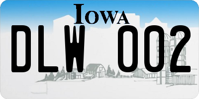 IA license plate DLW002
