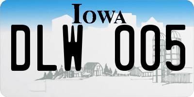 IA license plate DLW005