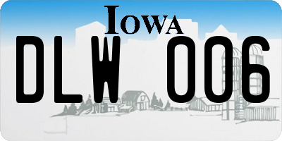 IA license plate DLW006
