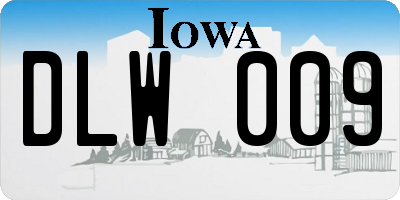 IA license plate DLW009