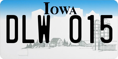 IA license plate DLW015