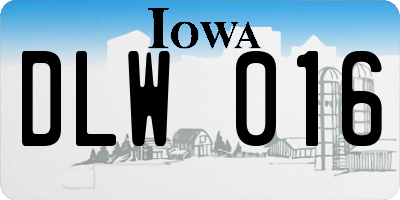 IA license plate DLW016