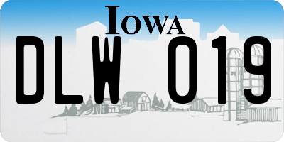 IA license plate DLW019