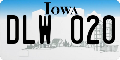 IA license plate DLW020