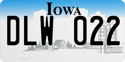IA license plate DLW022
