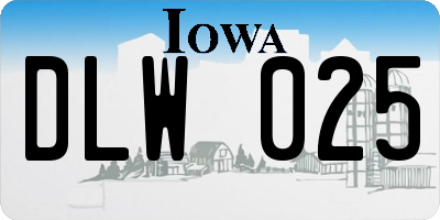 IA license plate DLW025