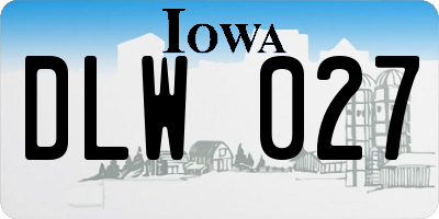 IA license plate DLW027