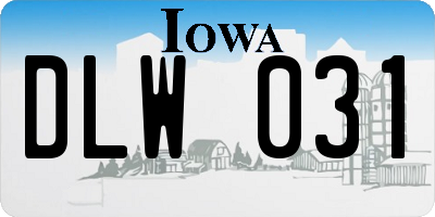IA license plate DLW031