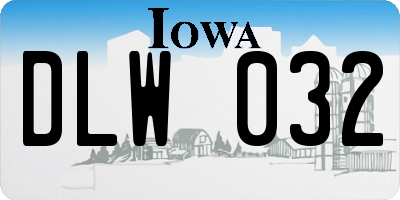IA license plate DLW032
