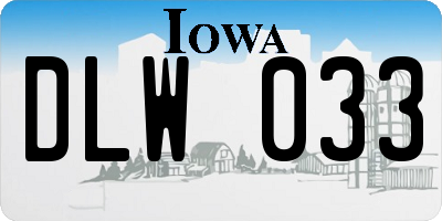 IA license plate DLW033