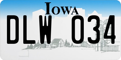 IA license plate DLW034