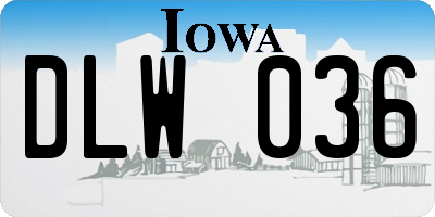 IA license plate DLW036