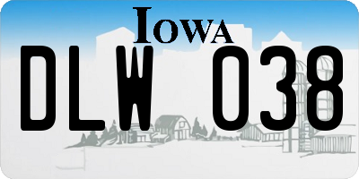 IA license plate DLW038