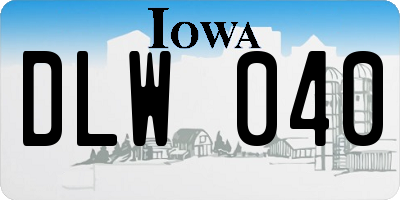 IA license plate DLW040