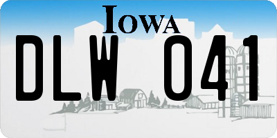 IA license plate DLW041