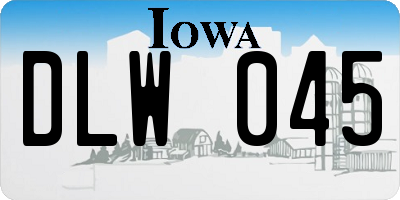 IA license plate DLW045