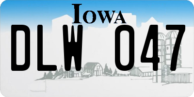 IA license plate DLW047