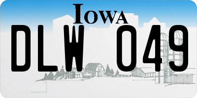 IA license plate DLW049
