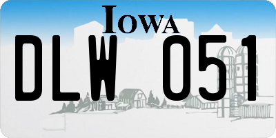 IA license plate DLW051