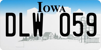 IA license plate DLW059