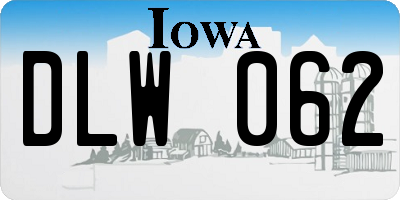 IA license plate DLW062