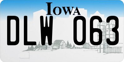 IA license plate DLW063