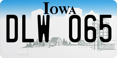 IA license plate DLW065