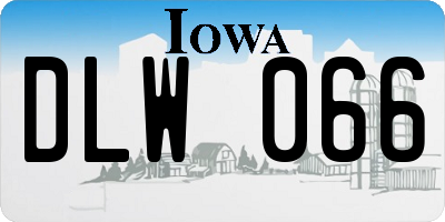 IA license plate DLW066