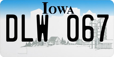 IA license plate DLW067