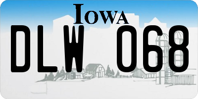 IA license plate DLW068