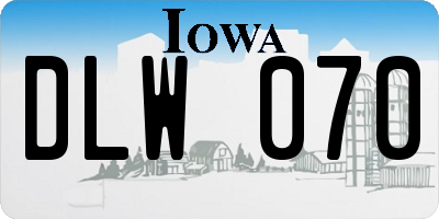IA license plate DLW070