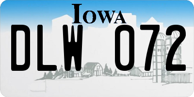 IA license plate DLW072