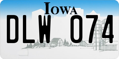 IA license plate DLW074