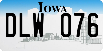 IA license plate DLW076
