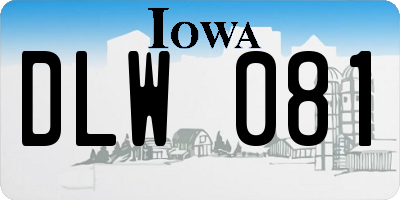IA license plate DLW081