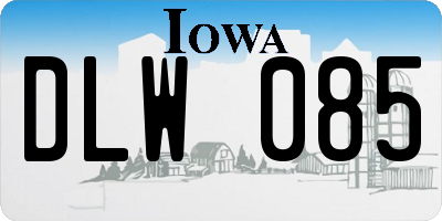 IA license plate DLW085