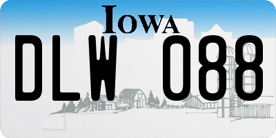 IA license plate DLW088