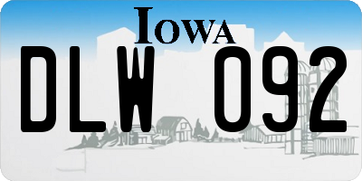 IA license plate DLW092