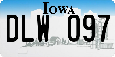 IA license plate DLW097