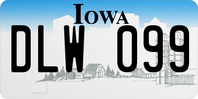 IA license plate DLW099