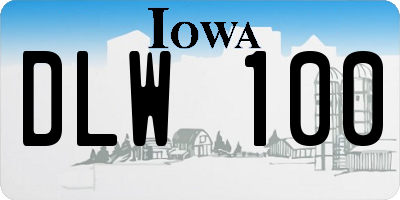 IA license plate DLW100