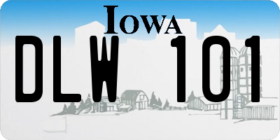 IA license plate DLW101