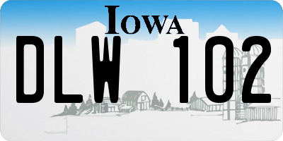 IA license plate DLW102