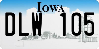 IA license plate DLW105