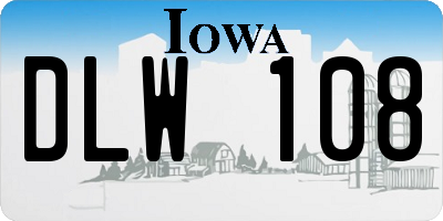 IA license plate DLW108