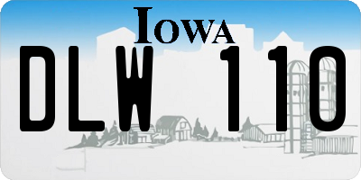 IA license plate DLW110