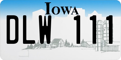 IA license plate DLW111