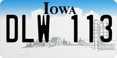IA license plate DLW113